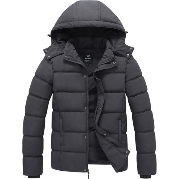 Men's Hooded Winter Coat Warm Puffer Jacket Thicken Quilted Jacket - Picture 1 of 7